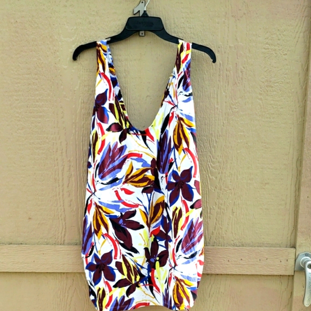 JCPenney Colorful Floral Swimsuit Top